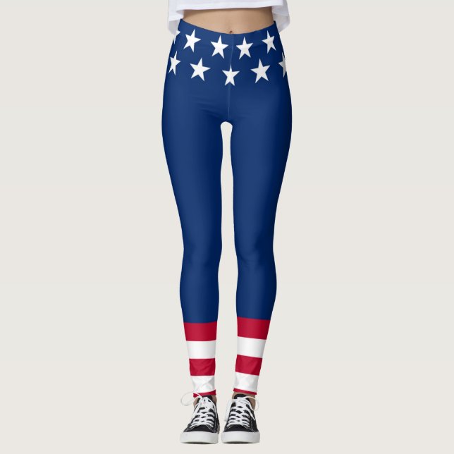 Leggings Bandera patriótica de los Estados Unidos Stars & S (Anverso)