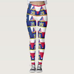 Leggings Bandera Patriótica de Nueva York Diversión