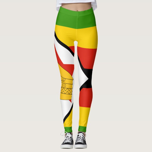 Leggings Bandera patriótica de Zimbabue en África (Anverso)