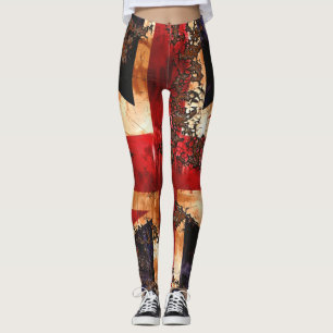 Leggings Bandera patriotica oxidada del Reino Unido
