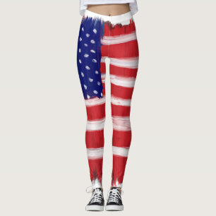 Leggings Bandera pintada de arte popular