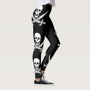 Leggings Bandera Pirata Calavera Espadas Cruzadas