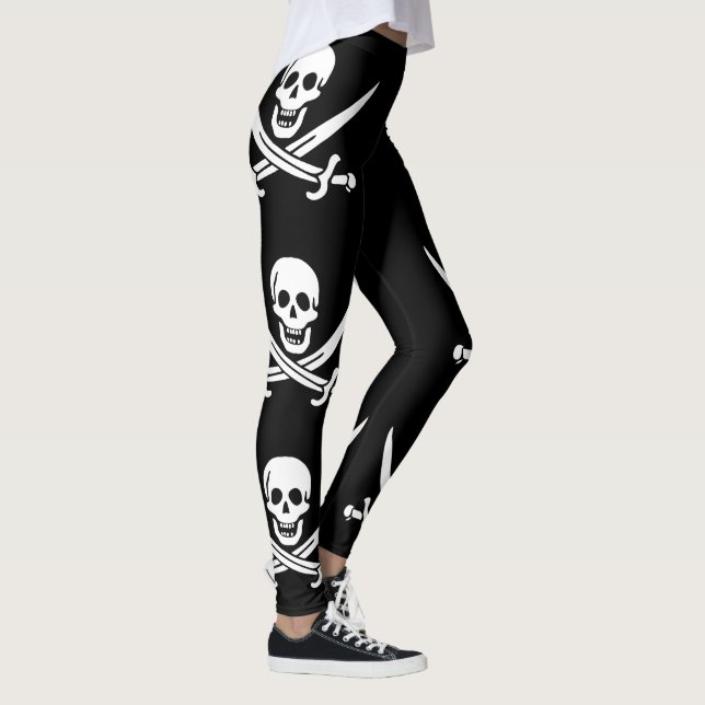Leggings Bandera Pirata Calavera Espadas Cruzadas (Derecha)