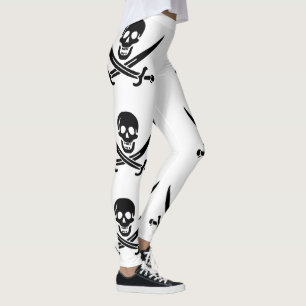 Leggings Bandera Pirata Calavera Espadas Cruzadas