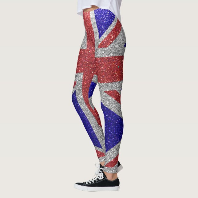 Leggings Bandera purpurina de Londres de estilo británico d (Izquierda)
