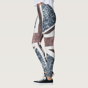 Leggings Bandera rusa del Reino Unido azul rojo brillante p