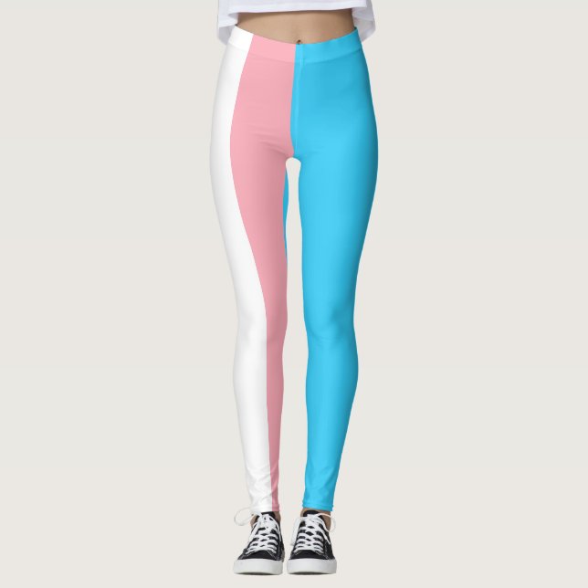 Leggings Bandera transgénero personalizada (Anverso)