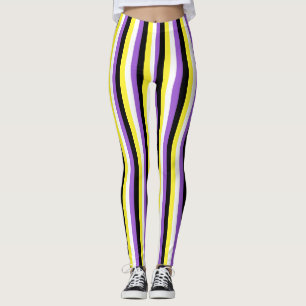 Leggings Bandera vertical del orgullo de Nonbinary