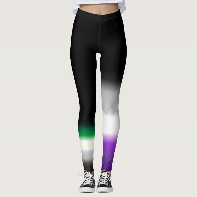 Leggings Banderas aromantic asexuales del orgullo del as (Anverso)