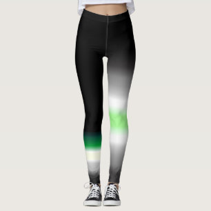 Leggings Banderas aromantic del orgullo del aro asimétrico