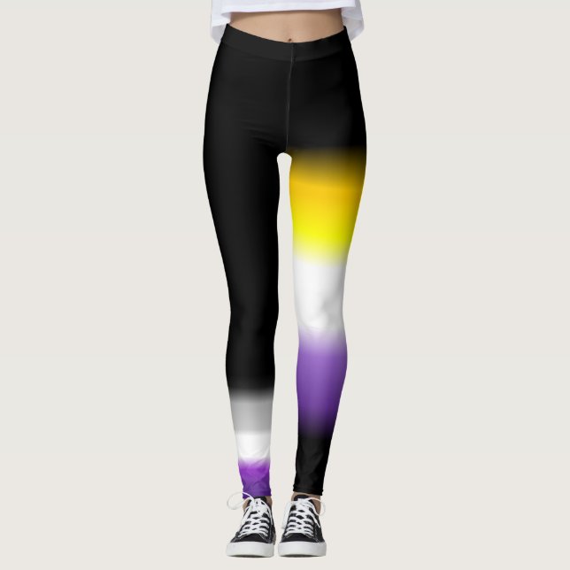 Leggings Banderas asexuales del orgullo del as nonbinary (Anverso)