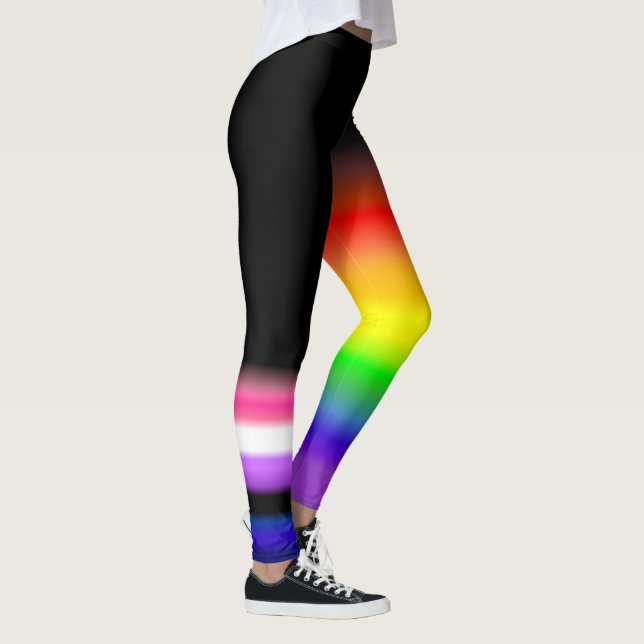 Leggings Banderas asimétricas del orgullo del arco iris del (Derecha)