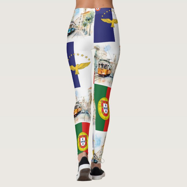 Leggings Banderas de Portugal y Azores (Reverso)