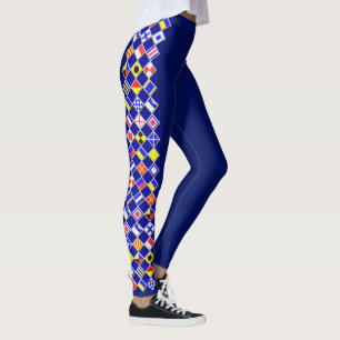Leggings Banderas de señalización náuticas decantan sobre