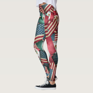 Leggings Banderas México/Norteamericanas con problemas - Es