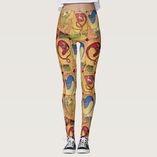 Leggings Banderas/Perros, Deers, Falcones, Patos (Anverso)