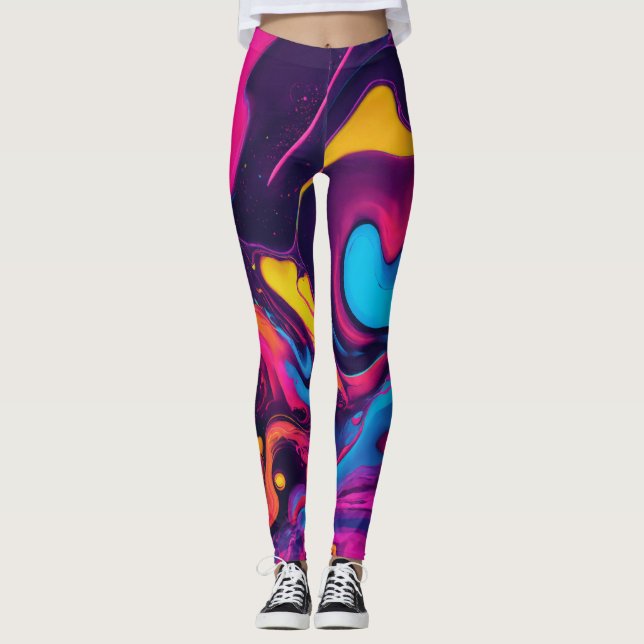 Leggings "Bañeras abstractas vibrantes" (Anverso)