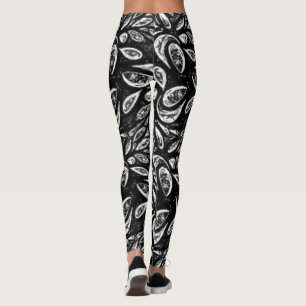 Leggings "Baños salvajes negros y blancos" Piernas de yoga