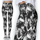 Leggings Baphomet Satanic Black and White Gothic Devil<br><div class="desc">Leyendas satánicas del diablo gótico blanco y negro | Aparato gótico. Sumérjase en el oculto con mi Baphomet Satanic Black and White Leggings. Con un patrón místico con Baphomet, gatos, murciélagos y cuervos, estas leggings exudan un encanto gótico. Perfecto para chicas de gótico o como un regalo diabólico, exhiben grabados...</div>