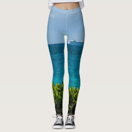 Leggings Barco de cruceros tropical