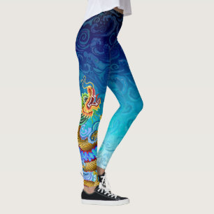 Leggings Barco del dragón - dragón del oro en agua
