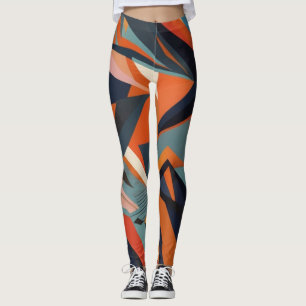 Leggings barras abstractas de colores marrón y chacolato