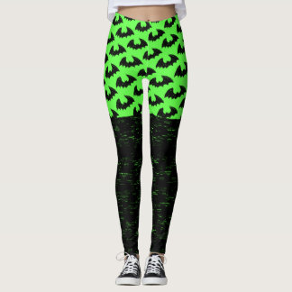 Leggings Barras/Lineos negros - Rodillas - Piernas verdes