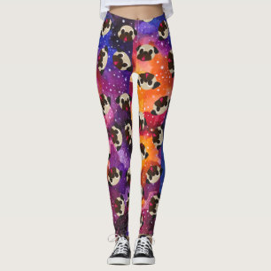 Leggings Barros amasados del cervatillo en fondo cósmico