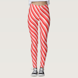 Leggings Bastón de caramelo que compite con la raya