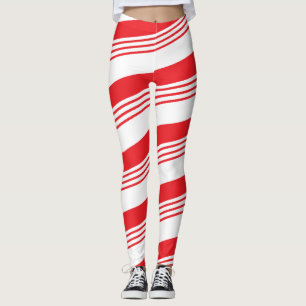 Leggings Bastón de caramelo rojo y blanco de hierbabuena