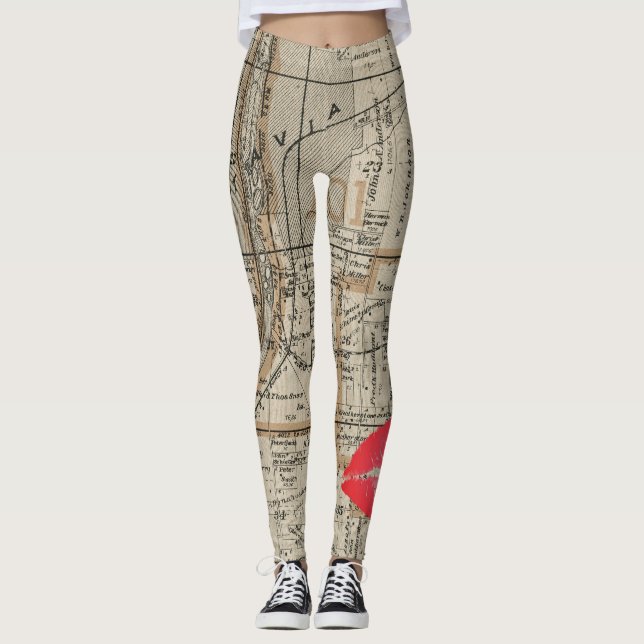 Leggings Batavia Illinois Plat Map 1870 Fox River Valley (Anverso)