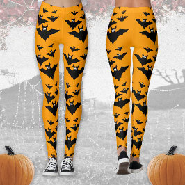 Leggings Bates voladores lindos de Guay Halloween Negro y N