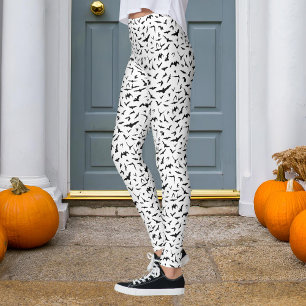 Leggings Bats blancos y negros de Halloween