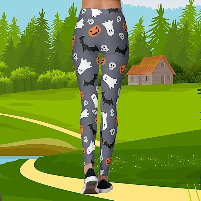 Leggings Bats De Fantasma De Halloween Y Calabazas (Subido por el creador)