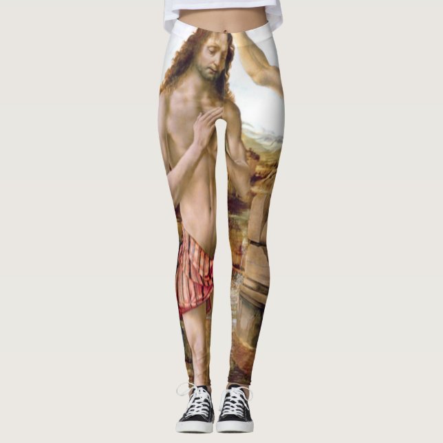 Leggings Bautismo De Jesucristo Por Leonardo Da Vinci (Anverso)