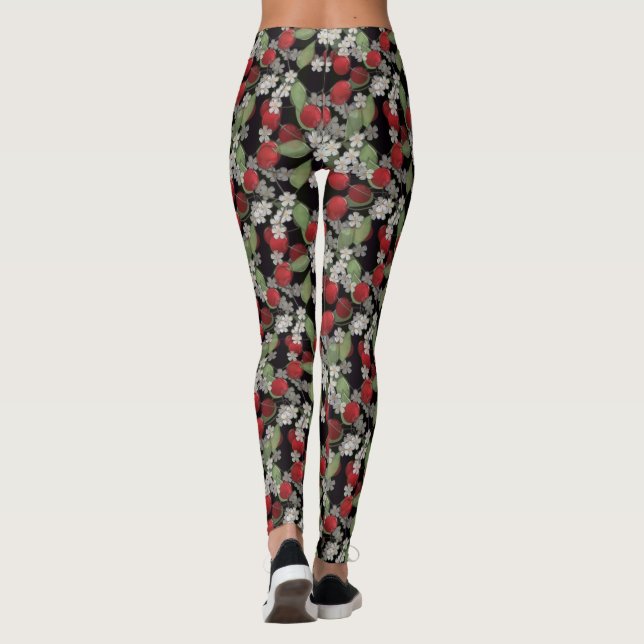 Leggings Bayas rojas, cerezas (Reverso)