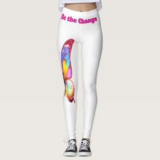 Leggings Be the Change - Inspirerende Vlinder Illustratie