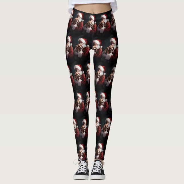Leggings Beagle con Navidades festivos de Santa Claus (Anverso)