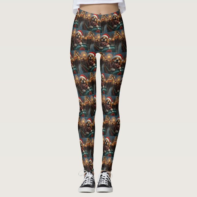 Leggings Beagle Dog Roller Coaster Navidades (Anverso)