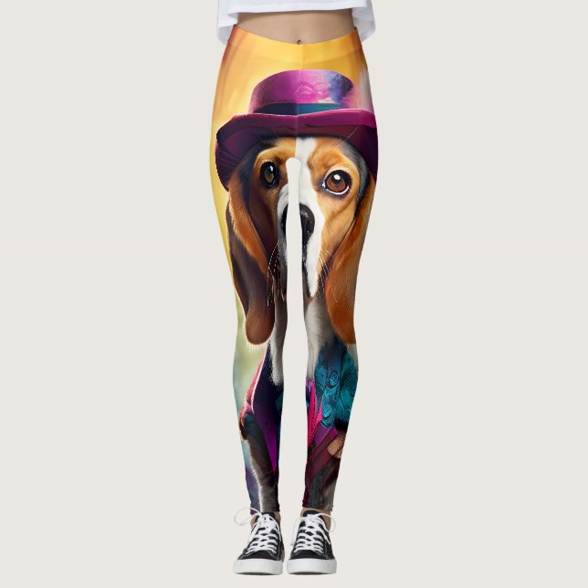 Leggings Beagle en traje vibrante (Anverso)