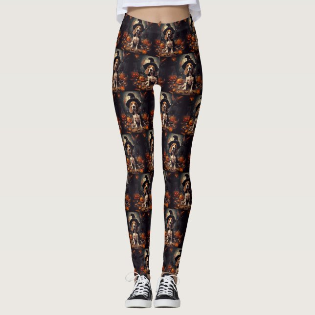 Leggings Beagle Pumpkins Halloween Scary (Anverso)