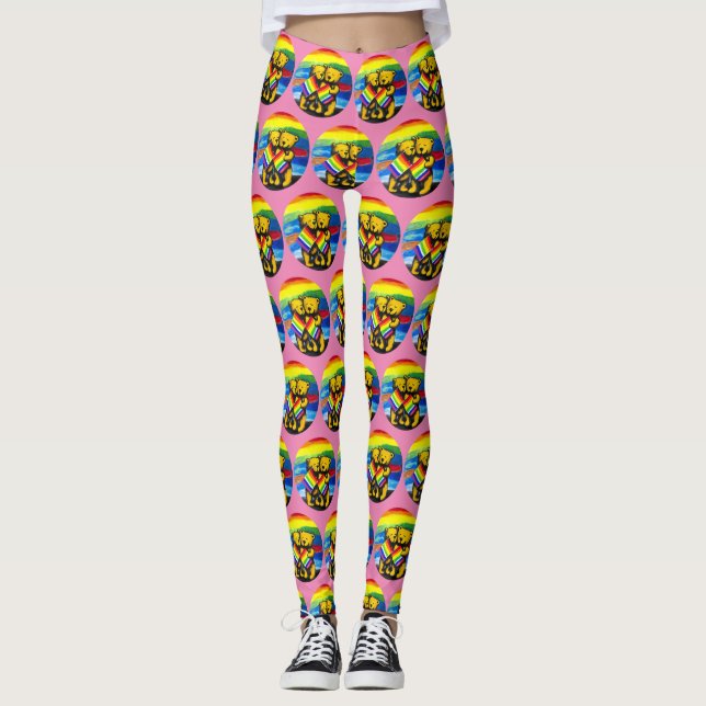 Leggings Bears Love Pareja LGBT Rainbow (Anverso)