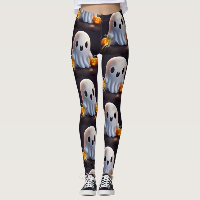 Leggings Bebé Fantasma Típico personaje de Halloween (Anverso)