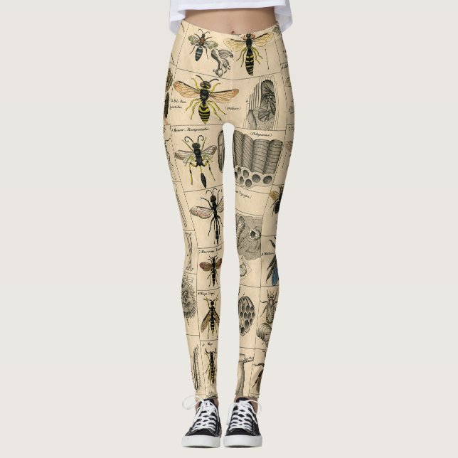 Leggings Bee Insect Bug Wasp Abejas de Historia Natural (Anverso)