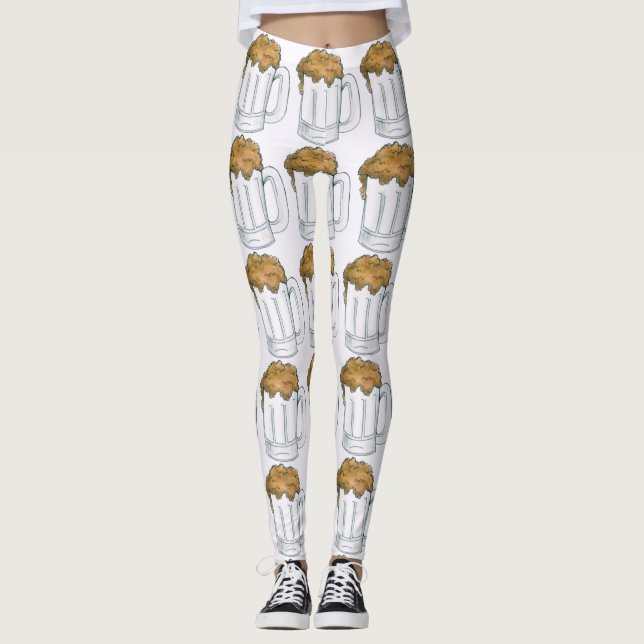 Leggings Beer Beer Mug Ale Novedad Foodie Oktoberfest (Anverso)
