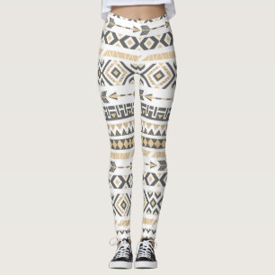 Leggings Beige étnico sin soldadura: patrón de cosecha