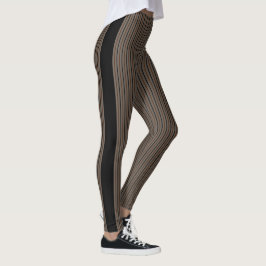 Leggings Beige y franjas negras