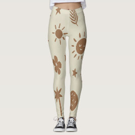 Leggings Beige y Marrón Boho