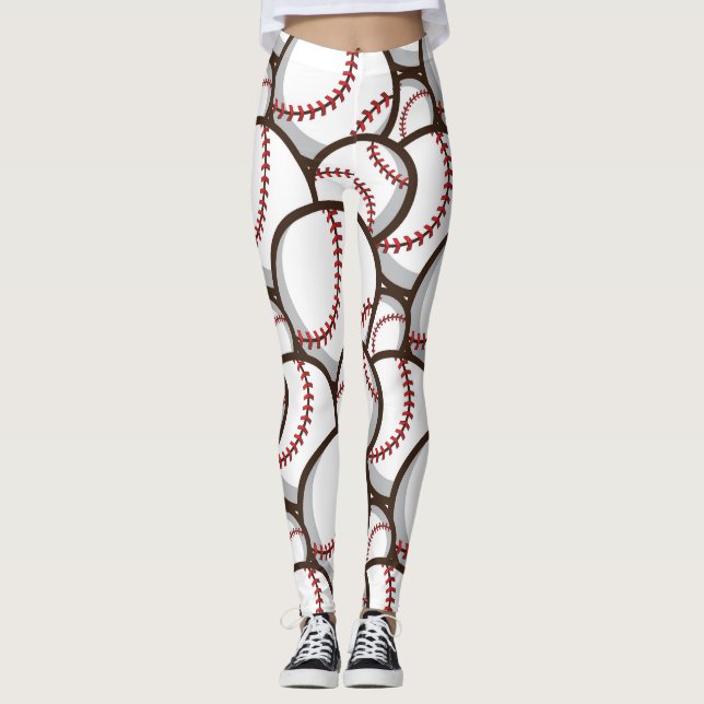 Leggings Béisbol: Patrón clásico sin foco (Anverso)
