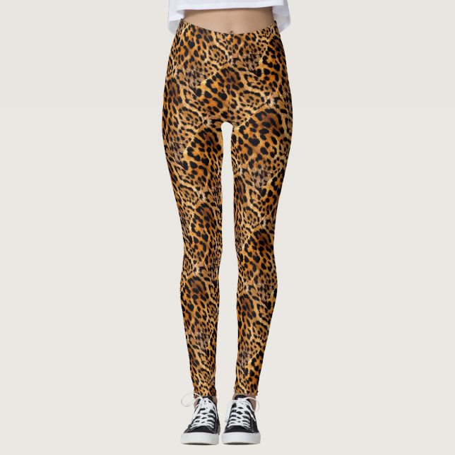 Leggings Bella Artes de animales salvajes Black Brown (Anverso)